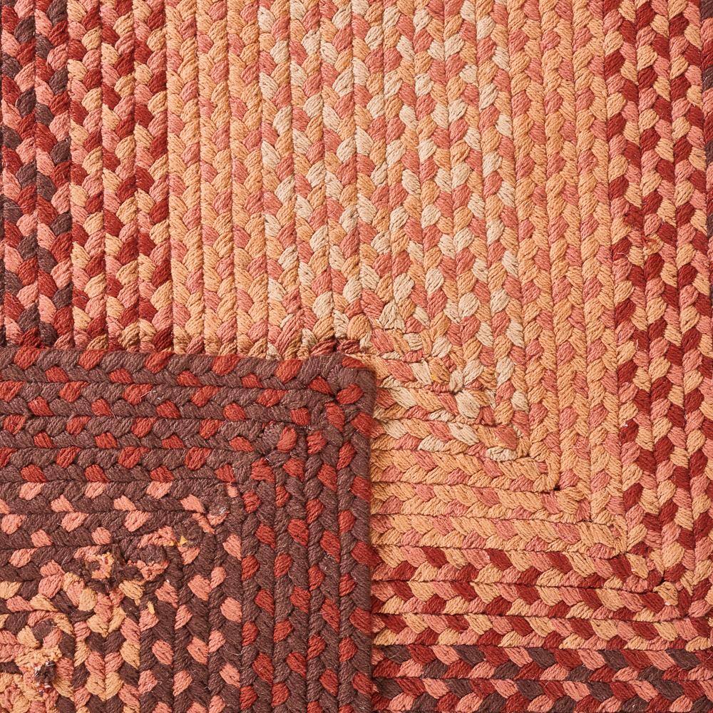 Handwoven Orange and Rust Braided Cotton Area Rug 4' x 6'