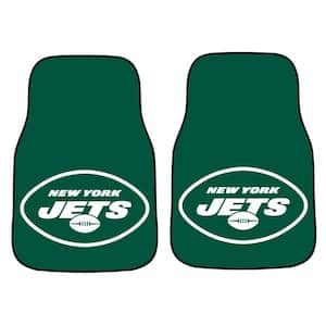 New York Jets 18 in. x 27 in. 2-Piece Carpeted Car Mat Set