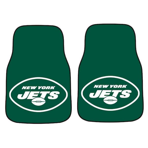 FANMATS New York Jets 18 in. x 27 in. 2-Piece Carpeted Car Mat Set