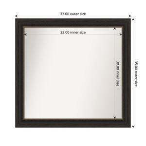 Accent Bronze 37 in. x 35 in. Custom Non-Beveled Polystyrene Antique Framed Bathroom Vanity Wall Mirror