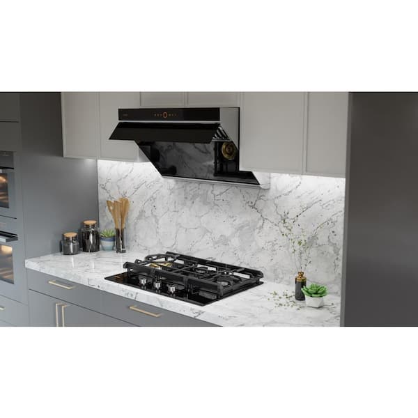 30 in. 3-Burners Cooktop Tri-Ring Series with Tempered Glass with in Black