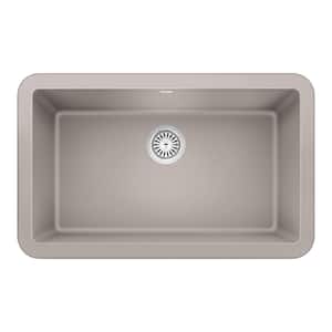 IKON Farmhouse Apron Front Granite Composite 30 in. Single Bowl Kitchen Sink in Concrete Gray