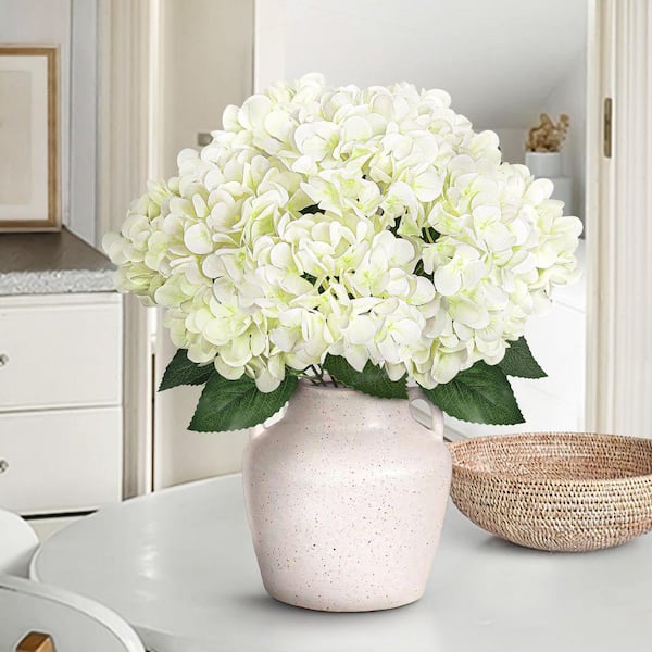 LIVING LUXURY 18 in. Cream White Natural Touch Artificial