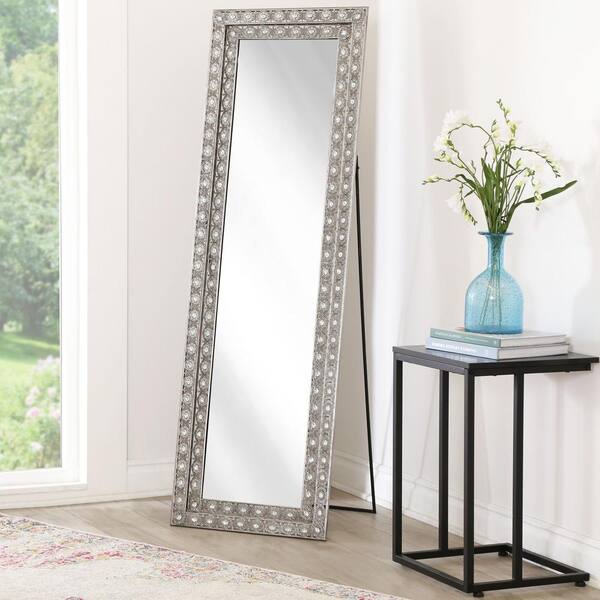 Abbyson Living 63 In X 20 Melania Decorative Floor Rectangular Mirror Md J12892 The Home Depot Abbyson Living 63 In X 20 Melania, Abbyson Delano Ivory Leather Floor Mirror
