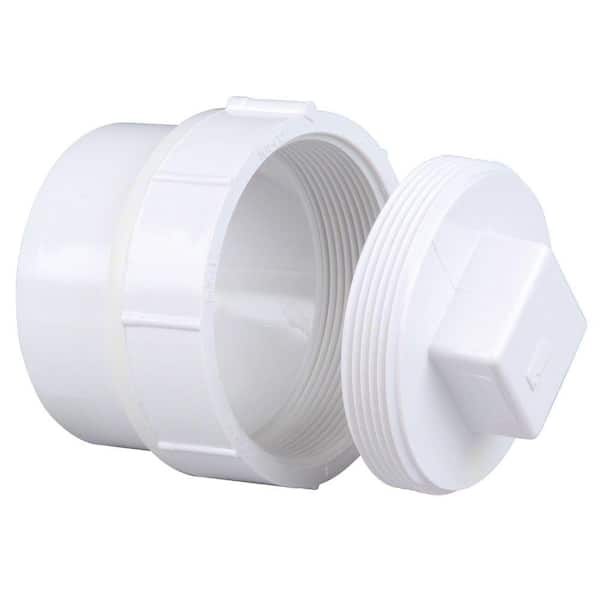 NIBCO 2 in. PVC DWV Spigot x FIPT Cleanout Adaptor with Plug