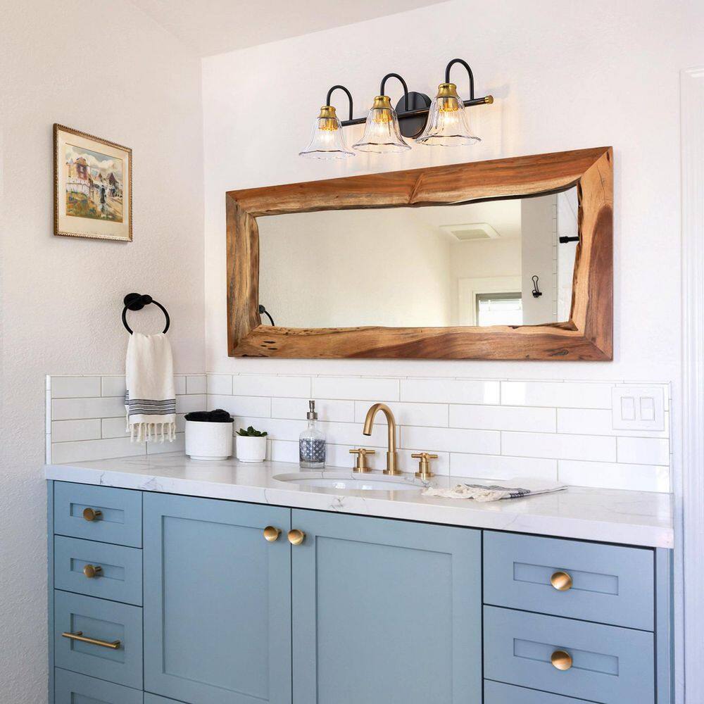 Glowarc 23 in. 3-Light Black and Gold Vanity Light for Bathroom price history on PriceWatchPro