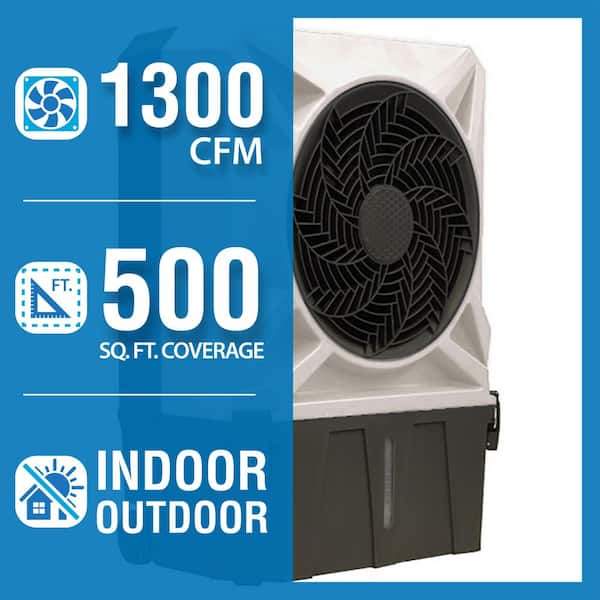 1,300 CFM 2-Speed Portable Evaporative Cooler (Swamp Cooler) for 500 sq. ft. in Celeste Grey