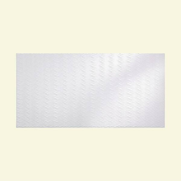 Fasade Current Horizontal 96 in. x 48 in. Decorative Wall Panel in Gloss White