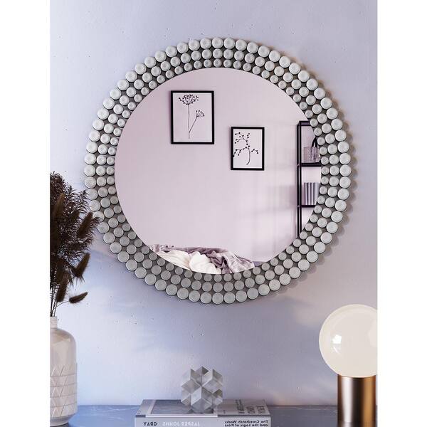 KOHROS 32 in. x 32 in. Round Modern Decoration Wall Mirror