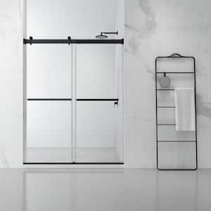 Spezia 60 in. x 76 in. Frameless Sliding Shower Door in Matte Black