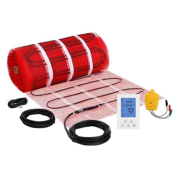 Floor Heating Mat 100 Sq. ft Electric Radiant In-Floor Heated Warm System with Digital Floor Sensing Thermostat