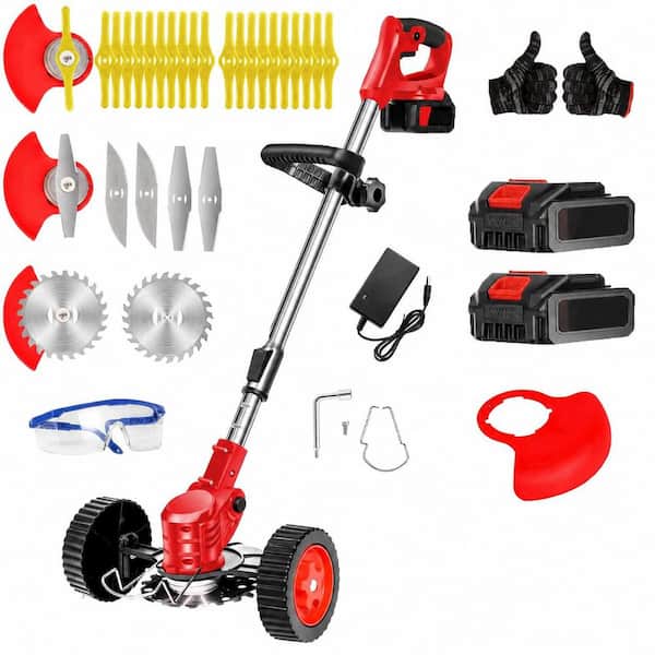 47 in. Edger Cordless Weed Wacker with Wheels 3-in-1 String Trimmer Lawn Edger Brush Cutter Adjustable Height