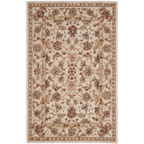 SAFAVIEH Chelsea Ivory 6 ft. x 9 ft. Floral Speckled Border Area Rug