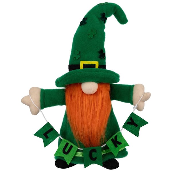 Lucky Gnome St. Patrick's Day Figurine-16 in. -Green