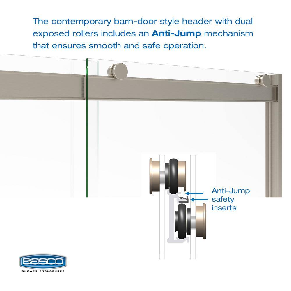 Arelo 60" Frameless Sliding Shower Door with Clear Glass