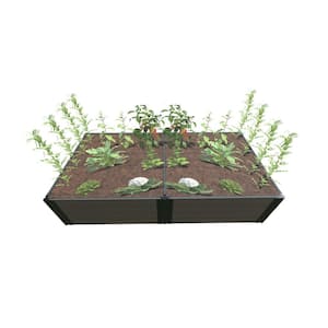 4 ft. x 8 ft. x 22 in. Weathered Wood Composite Raised Garden Bed - 1 in. Profile