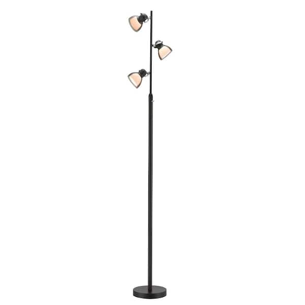 Adesso Perception 61 in. Black LED Floor Lamp-DISCONTINUED