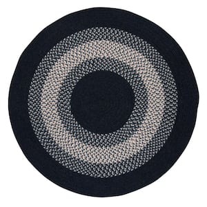 Chancery Navy 4 ft. x 4 ft. Round Braided Area Rug