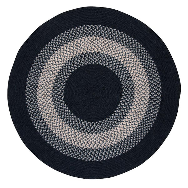 Home Decorators Collection Chancery Navy 4 ft. x 4 ft. Round Braided Area Rug