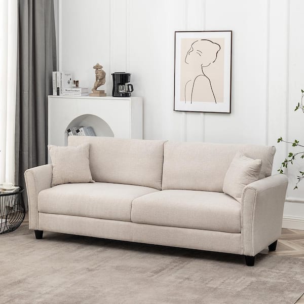 Weatherford Park Beige Polyester Fabric Dual Power Reclining Sofa - Rooms  To Go