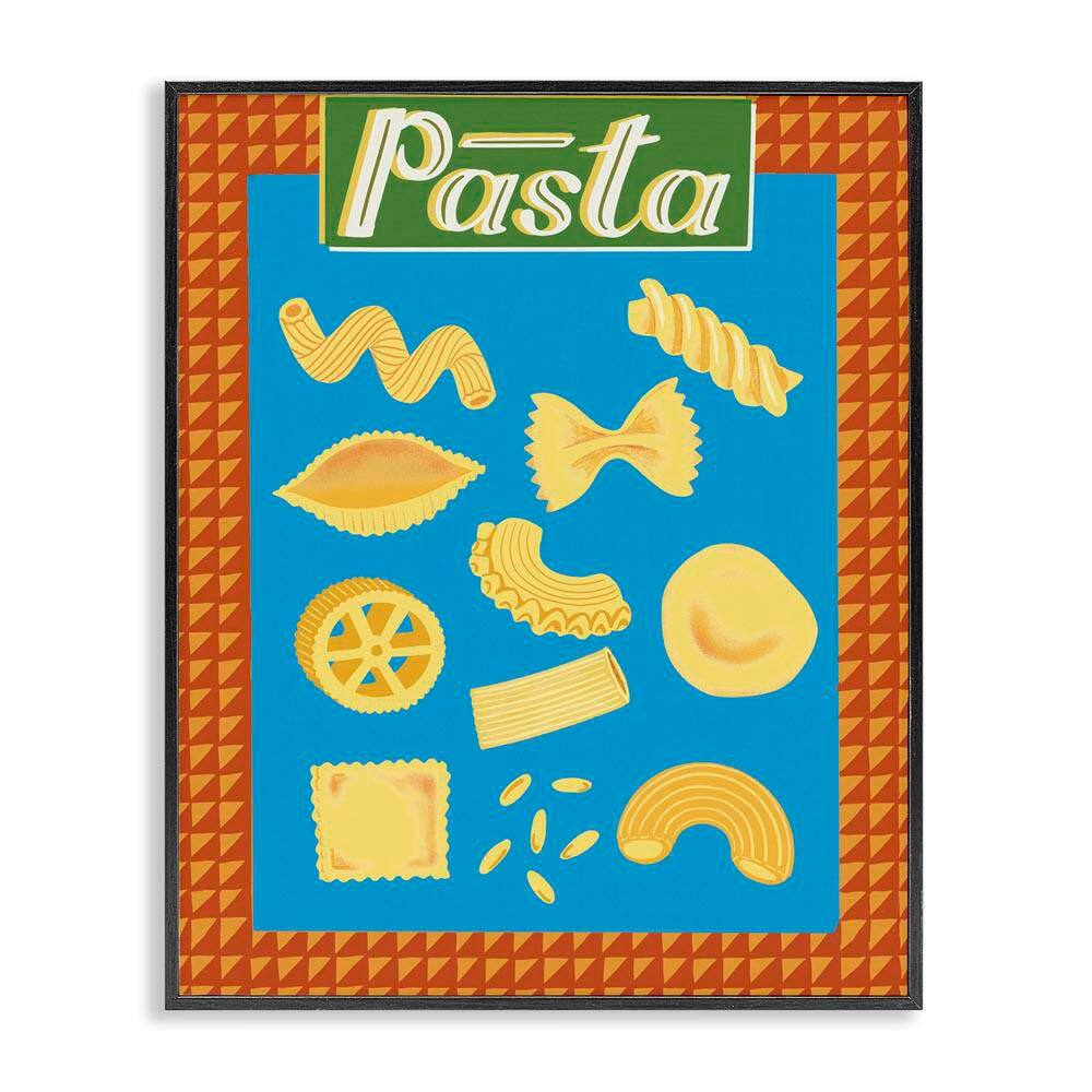 Vintage Pasta Types by Jo Reid Black Framed Food Giclee Art Print 20 in. x 16 in. price history on PriceWatchPro