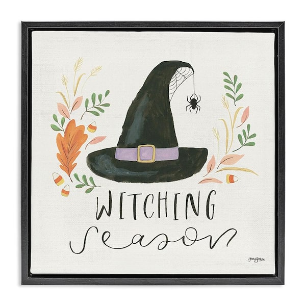 Stupell Industries Whimsical Witching Season by Jenaya Jackson 1-Piece Floater Frame Graphic Print Typography Art Print 18 in. x 18 in.