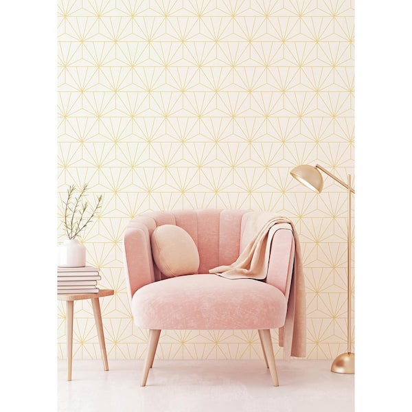 Geometric Yellow Vinyl Peel and Stick Wallpaper