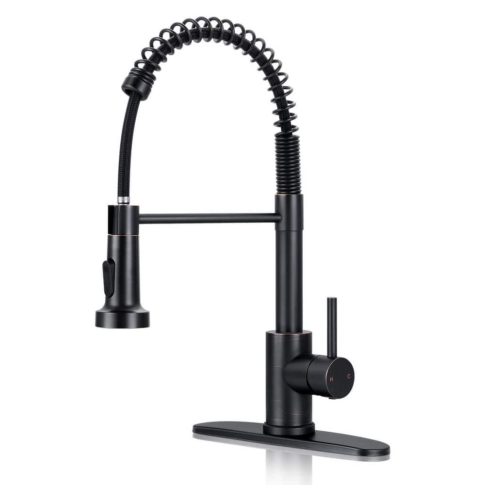 ORB 17 in. H Pull Down Sprayer Kitchen Faucet with 360 Degree Spout Swivel Stainless Steel price history on PriceWatchPro