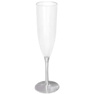New Year's 9 in. Metallic Silver Champagne Flute (7-Pack)