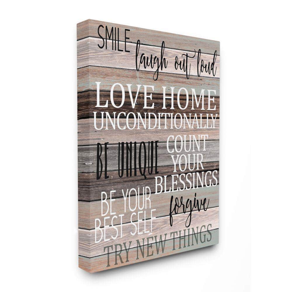 Inspirational Motivational Quotes on Wood Grain Canvas Wall Art, 16" x 20"