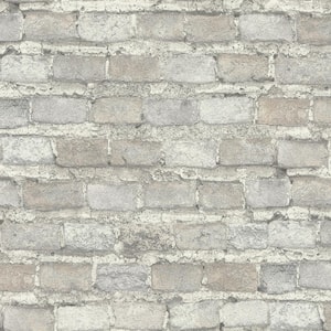 Lennox Beige Brick Vinyl Non-pasted Textured Wallpaper