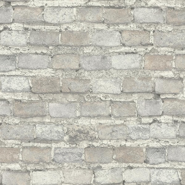 Advantage Lennox Beige Brick Vinyl Non-pasted Textured Wallpaper