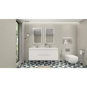 Bohemia 60 in. W Bath Vanity in High Gloss White with Reinforced Acrylic Vanity Top in White with White Basins