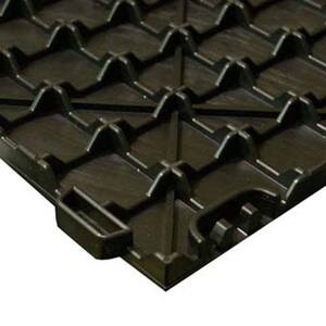 StayLock Orange Peel Top Black 12 in. x 12 in. x 0.56 in. PVC Plastic Interlocking Basement Floor Tile (Case of 26)