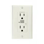 Decora Plus 15 Amp Industrial Grade Self Grounding Duplex Surge Outlet with Audible Alarm, White