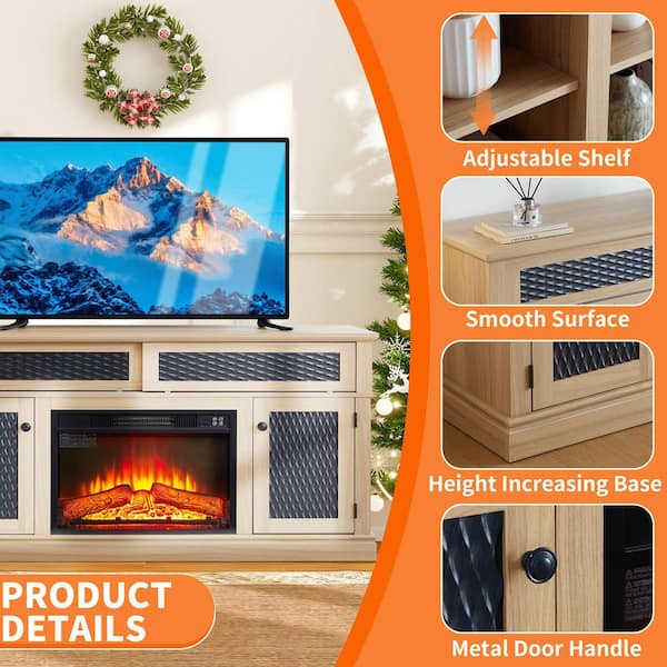 ToolCat 58.27 in. Freestanding TV Stand with 23 in. Electric