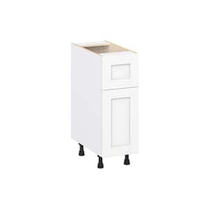 Milton 12 in. W x 24 in. D x 34.5 in. H Assembled Shaker Base Kitchen Cabinet in Bright White with 10 in. Drawer