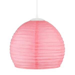 Elmore 1-Light Pink Pendant Light with Paper Shade