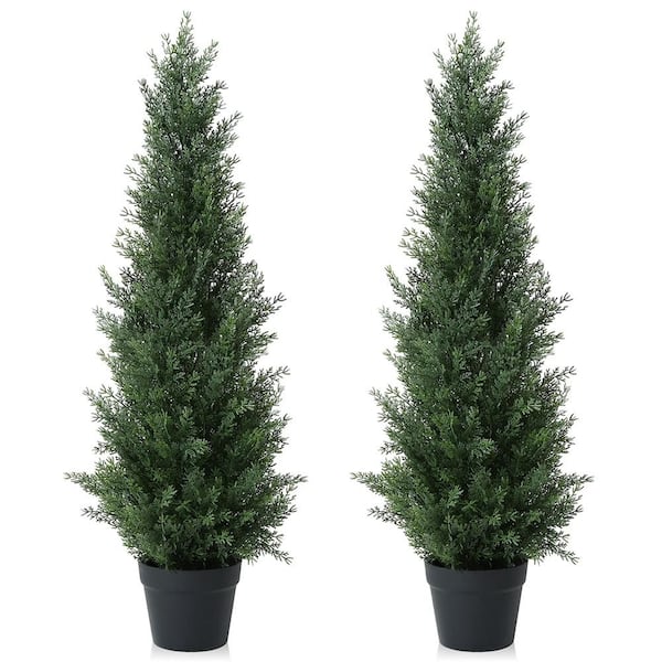 Cubilan 3 ft. Artificial Cedar Tree in Pot, (2-Pack)