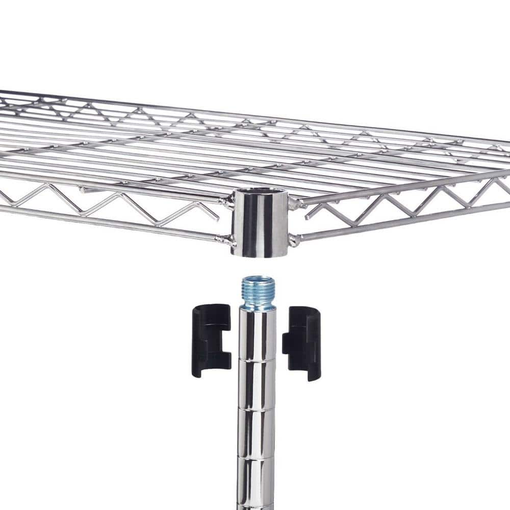 Silver 4-Tier Chrome Plated Iron Storage Shelf
