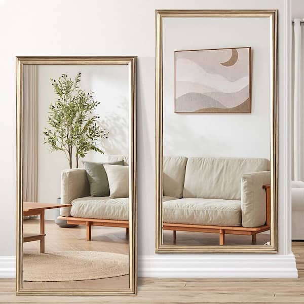 Unbranded Copper 32 in. W x 70 in. H Rectangle Wood Full Length Mirror Full Body Floor Mirror for Bedrooms Clothing Stores Salons