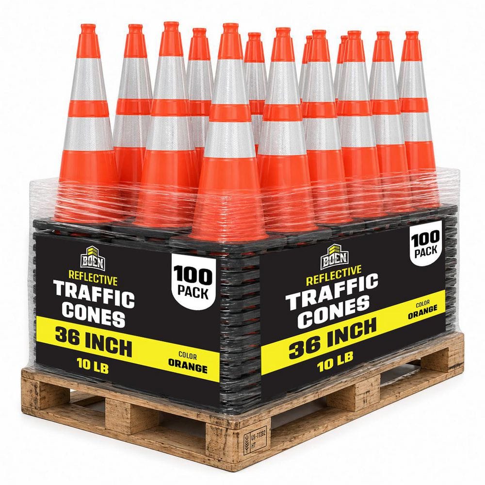 36 in, Orange Traffic Cones, 100-Pk, MUTCD Compliant W/2 Rflc Collars and 10 lbs. Base price history on PriceWatchPro