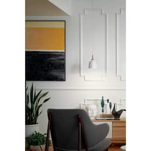Danika 1-Light White Mid-Century Modern Shaded Kitchen Mini Pendant Hanging Light with Metal Shade