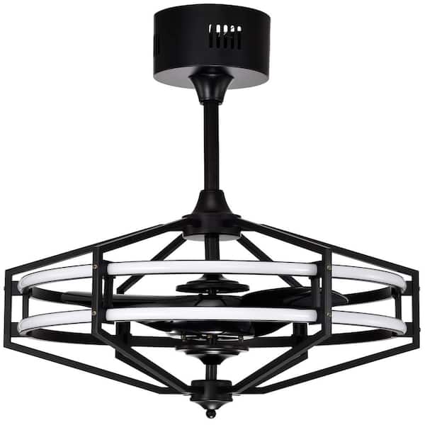 Verena 27.6 in. 1-Light Indoor Matte Black Finish Ceiling Fan with Light Kit