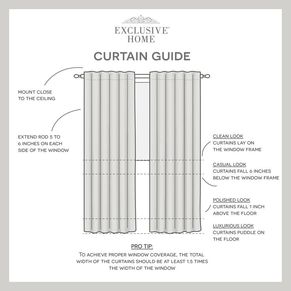 Silver Sheer Linen Look Room-Darkening Curtain Panels
