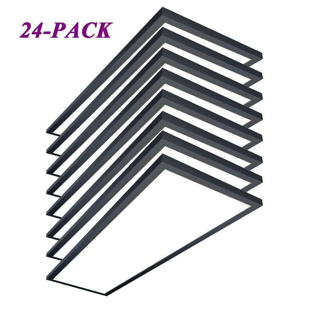 24-Pack 1 ft. x 4 ft. 5500 LM Black Integrated LED Panel Light Ceiling Flush Mount Fixture 3CCT Dimmable price history on PriceWatchPro