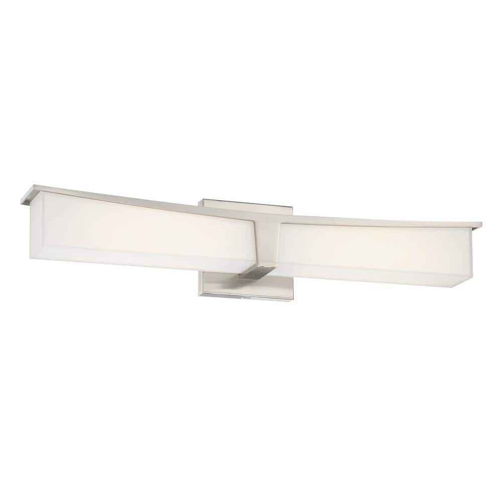 Plane 24 in. Brushed Nickel LED Vanity Light Bar with Frosted Aquarium Glass price history on PriceWatchPro
