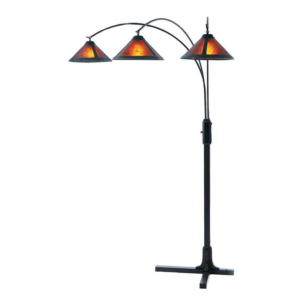 Espresso Bronze Adjustable Multi-Head Arc Floor Lamp