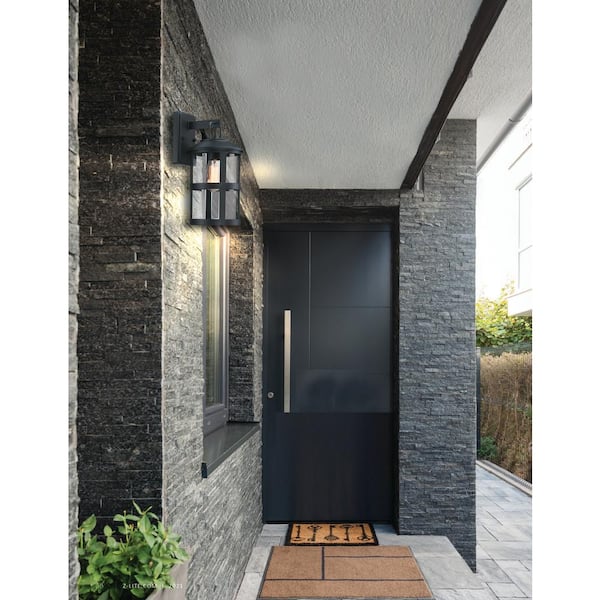 Martin 1-Light Matte Black Outdoor Wall Lantern Sconce