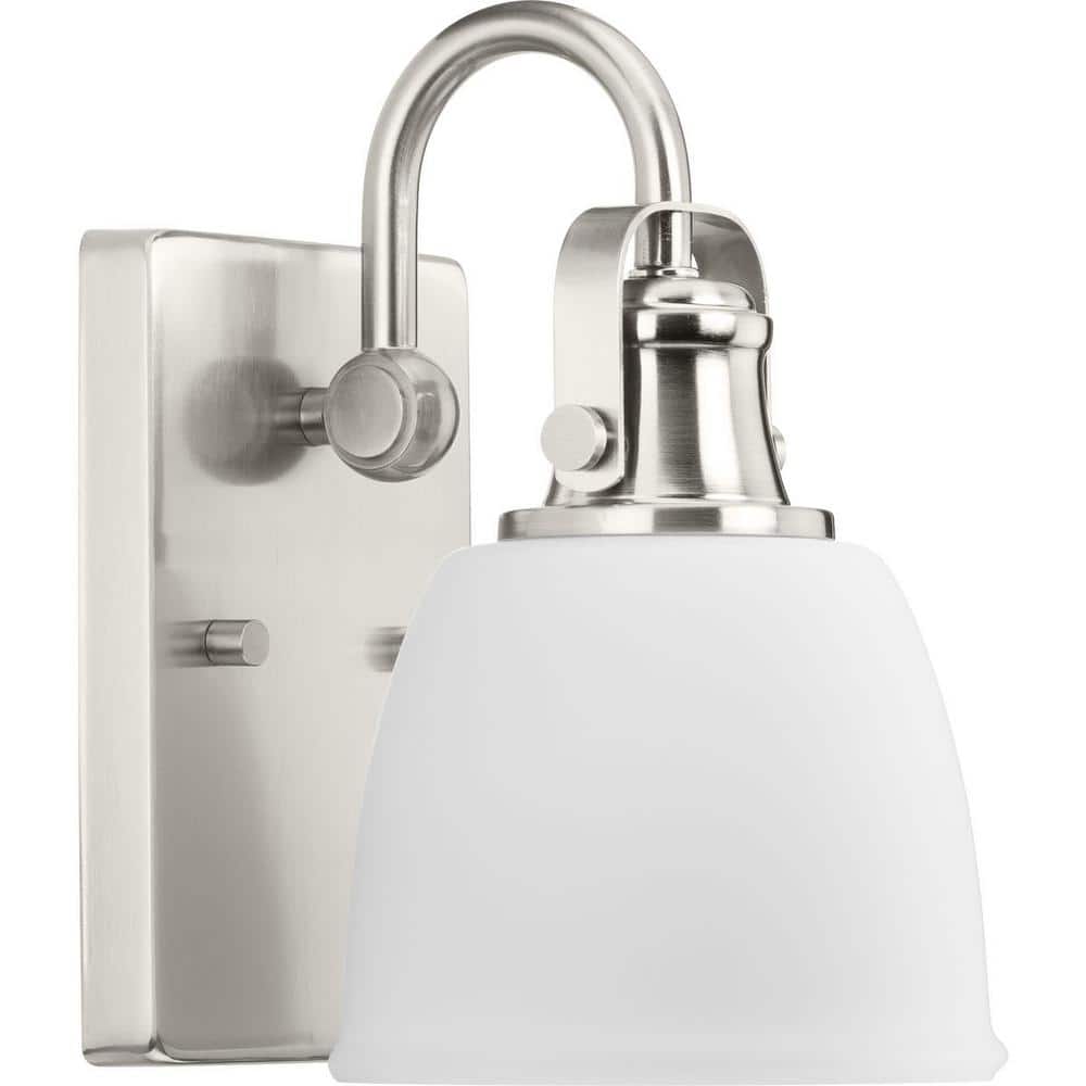 Preston 5.75 in. 1-Light Brushed Nickel Vanity Light with Etched Opal Glass Shade price history on PriceWatchPro